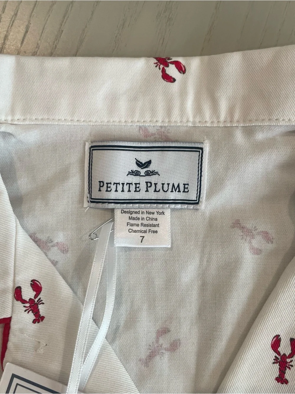 NWT Petite Plume Unisex Brixham Lobster Pajama Set - Size 7